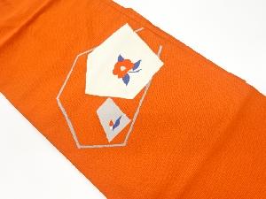 リサイクル　椿模様織出し名古屋帯